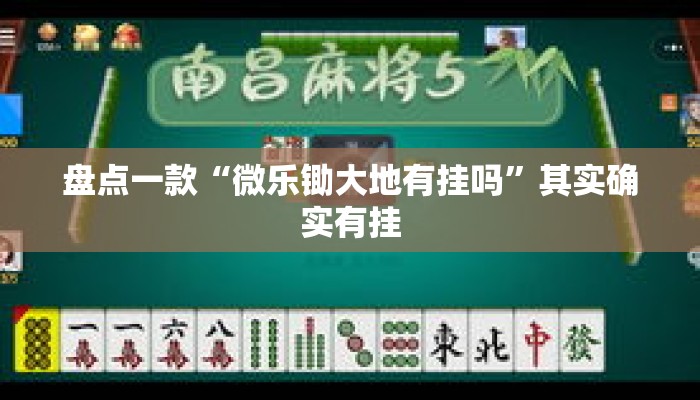 盘点一款“微乐锄大地有挂吗”其实确实有挂