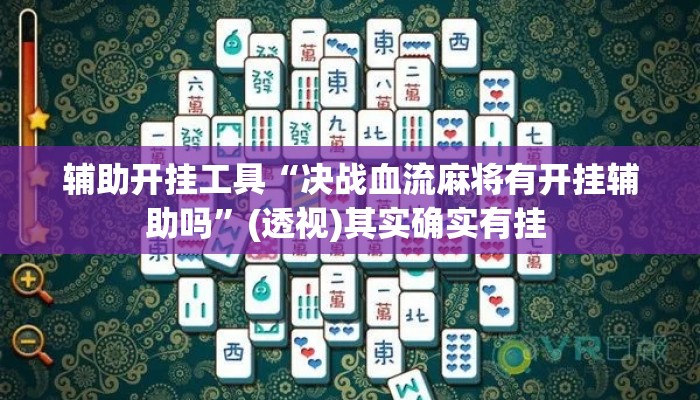 辅助开挂工具“决战血流麻将有开挂辅助吗”(透视)其实确实有挂 