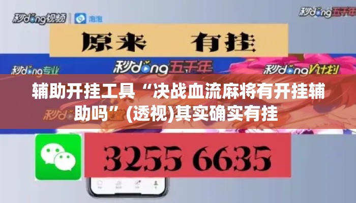 辅助开挂工具“决战血流麻将有开挂辅助吗	”(透视)其实确实有挂 