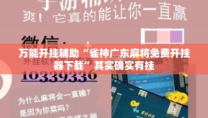 万能开挂辅助“雀神广东麻将免费开挂器下载	”其实确实有挂