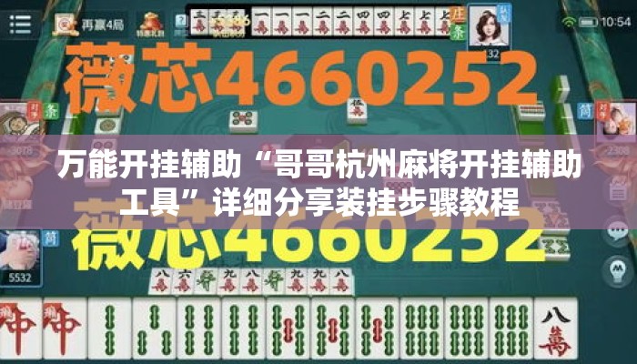 万能开挂辅助“哥哥杭州麻将开挂辅助工具”详细分享装挂步骤教程