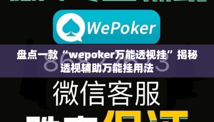 盘点一款“wepoker万能透视挂”揭秘透视辅助万能挂用法