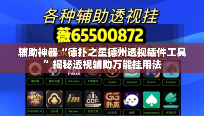辅助神器“德扑之星德州透视插件工具	”揭秘透视辅助万能挂用法