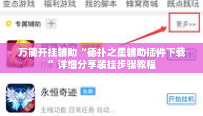 万能开挂辅助“德扑之星辅助插件下载”详细分享装挂步骤教程