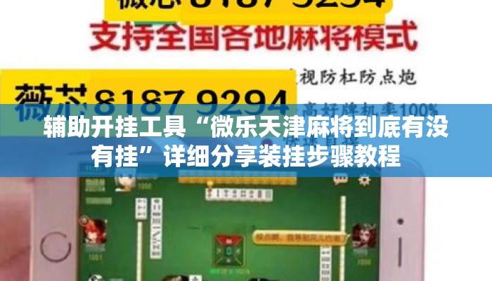 辅助开挂工具“微乐天津麻将到底有没有挂	”详细分享装挂步骤教程