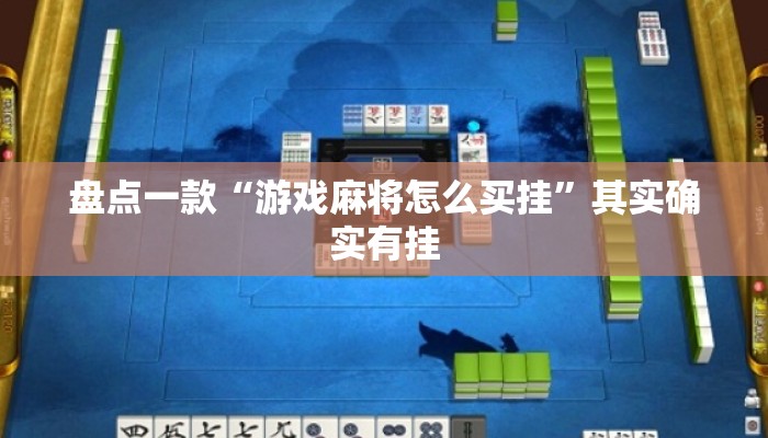 盘点一款“游戏麻将怎么买挂”其实确实有挂