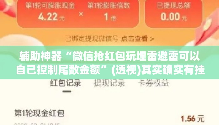 辅助神器“微信抢红包玩埋雷避雷可以自已控制尾数金额”(透视)其实确实有挂 