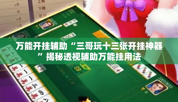 万能开挂辅助“三哥玩十三张开挂神器”揭秘透视辅助万能挂用法