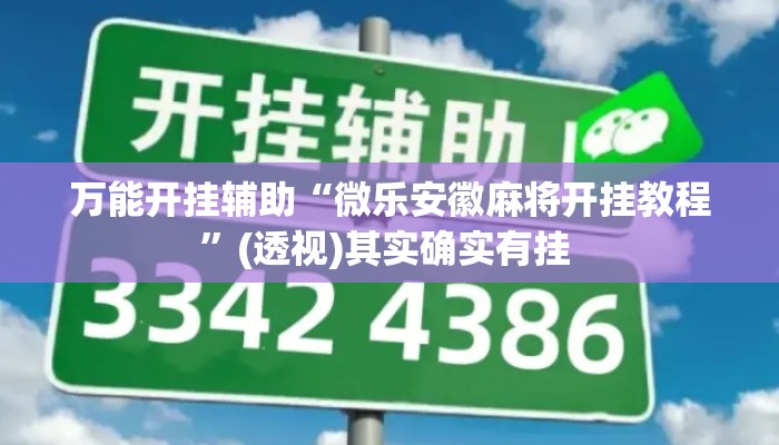万能开挂辅助“微乐安徽麻将开挂教程”(透视)其实确实有挂 