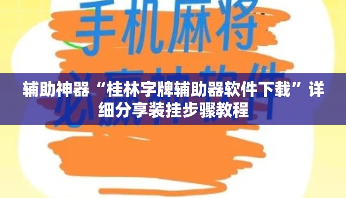 辅助神器“桂林字牌辅助器软件下载”详细分享装挂步骤教程