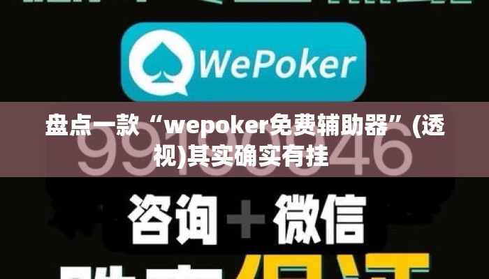 盘点一款“wepoker免费辅助器	”(透视)其实确实有挂 