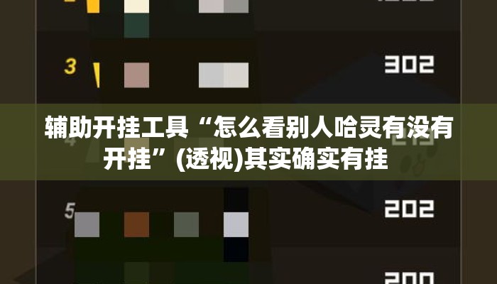 辅助开挂工具“怎么看别人哈灵有没有开挂	”(透视)其实确实有挂 