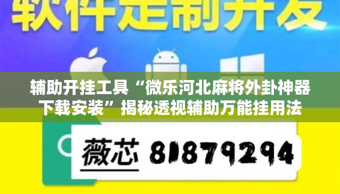 辅助开挂工具“微乐河北麻将外卦神器下载安装	”揭秘透视辅助万能挂用法