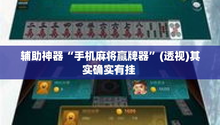 辅助神器“手机麻将赢牌器	”(透视)其实确实有挂 