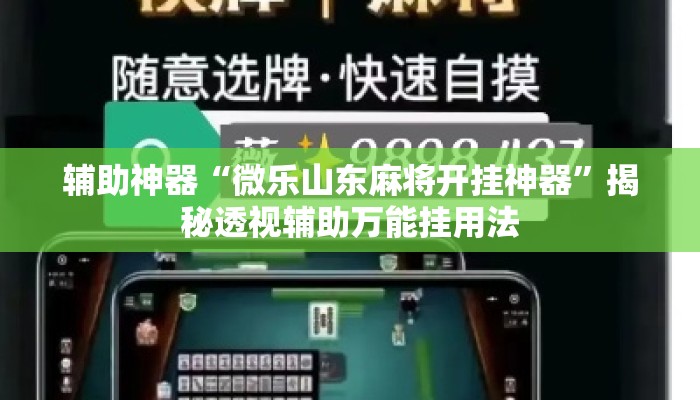 辅助神器“微乐山东麻将开挂神器	”揭秘透视辅助万能挂用法