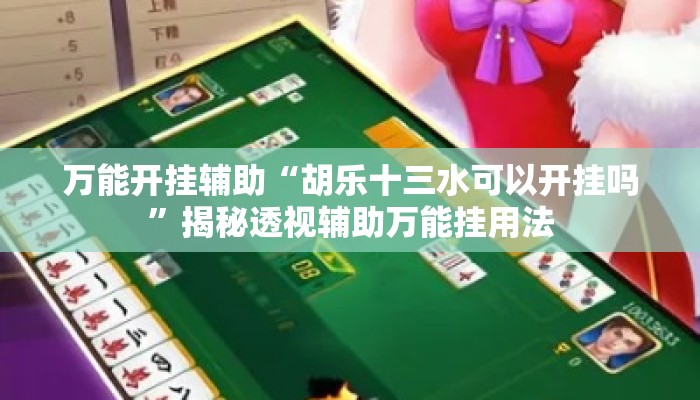万能开挂辅助“胡乐十三水可以开挂吗”揭秘透视辅助万能挂用法