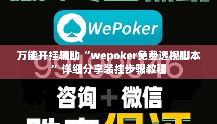 万能开挂辅助“wepoker免费透视脚本”详细分享装挂步骤教程