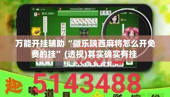万能开挂辅助“微乐陕西麻将怎么开免费的挂”(透视)其实确实有挂 