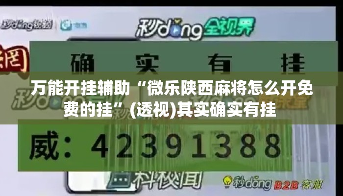 万能开挂辅助“微乐陕西麻将怎么开免费的挂”(透视)其实确实有挂 