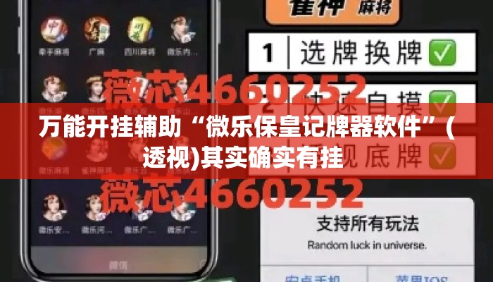 万能开挂辅助“微乐保皇记牌器软件”(透视)其实确实有挂 