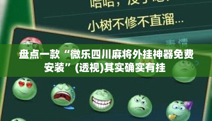 盘点一款“微乐四川麻将外挂神器免费安装	”(透视)其实确实有挂 