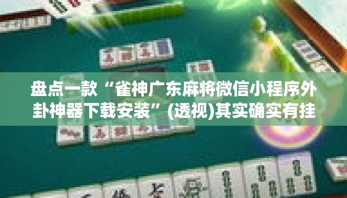 盘点一款“雀神广东麻将微信小程序外卦神器下载安装”(透视)其实确实有挂 