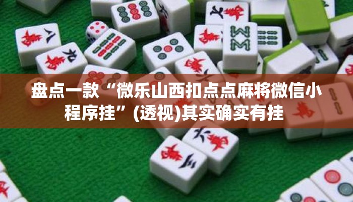 盘点一款“微乐山西扣点点麻将微信小程序挂”(透视)其实确实有挂 