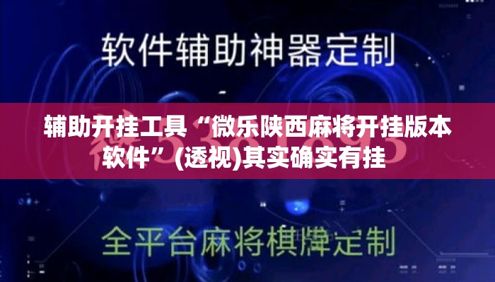辅助开挂工具“微乐陕西麻将开挂版本软件”(透视)其实确实有挂 