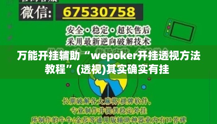 万能开挂辅助“wepoker开挂透视方法教程	”(透视)其实确实有挂 