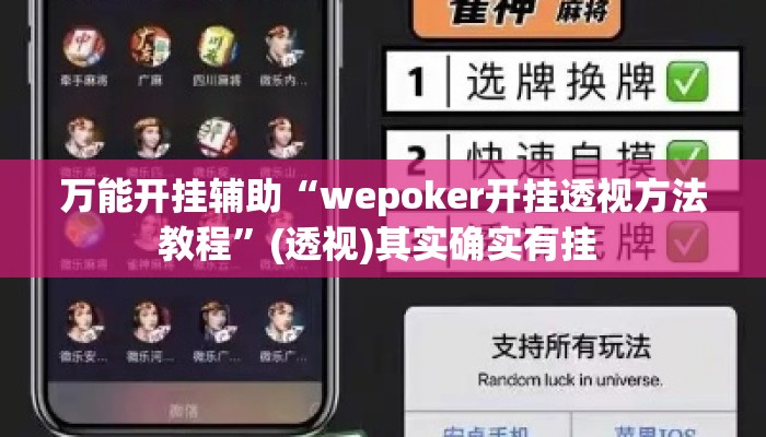 万能开挂辅助“wepoker开挂透视方法教程”(透视)其实确实有挂 