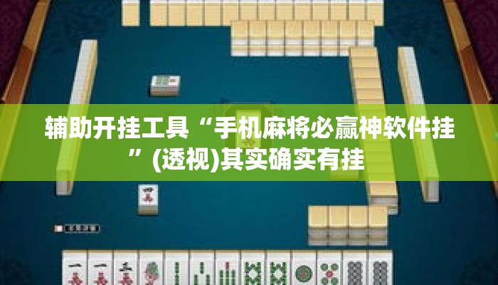 辅助开挂工具“手机麻将必赢神软件挂	”(透视)其实确实有挂 
