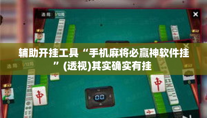 辅助开挂工具“手机麻将必赢神软件挂”(透视)其实确实有挂 