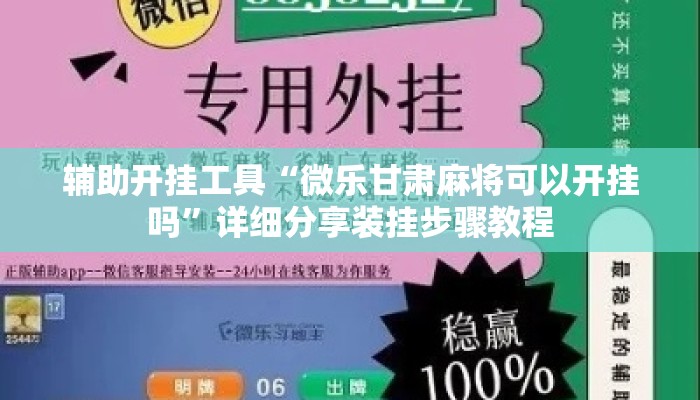 辅助开挂工具“微乐甘肃麻将可以开挂吗	”详细分享装挂步骤教程