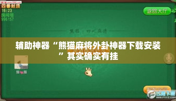 辅助神器“熊猫麻将外卦神器下载安装”其实确实有挂