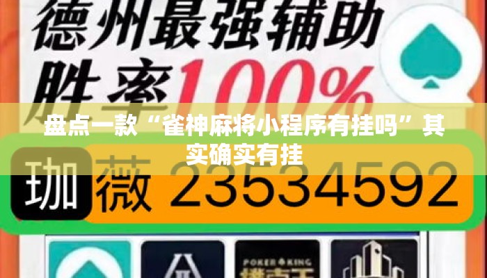 盘点一款“雀神麻将小程序有挂吗”其实确实有挂