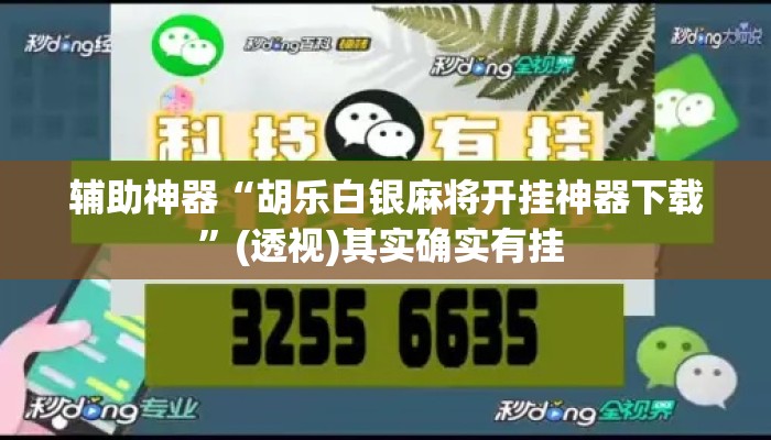 辅助神器“胡乐白银麻将开挂神器下载”(透视)其实确实有挂 