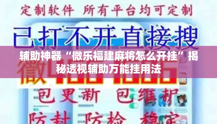 辅助神器“微乐福建麻将怎么开挂”揭秘透视辅助万能挂用法