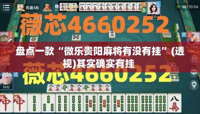 盘点一款“微乐贵阳麻将有没有挂	”(透视)其实确实有挂 