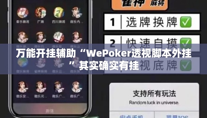 万能开挂辅助“WePoker透视脚本外挂”其实确实有挂