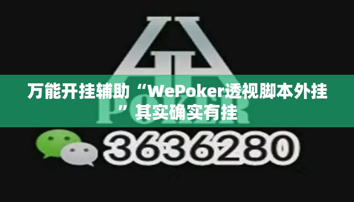 万能开挂辅助“WePoker透视脚本外挂”其实确实有挂