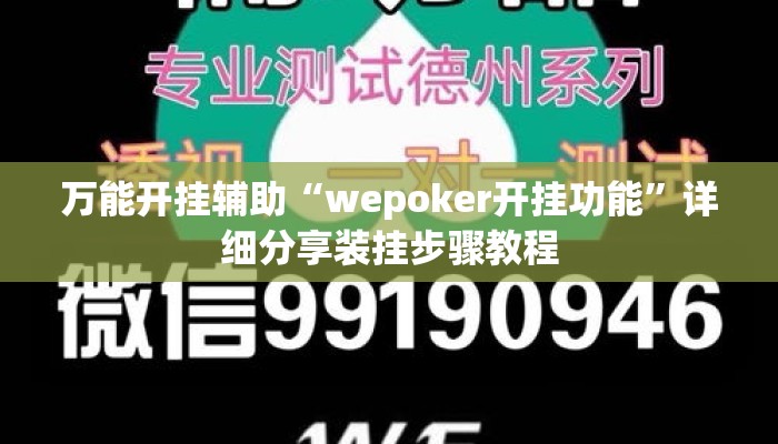 万能开挂辅助“wepoker开挂功能”详细分享装挂步骤教程