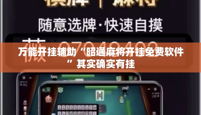 万能开挂辅助“昭通麻将开挂免费软件”其实确实有挂
