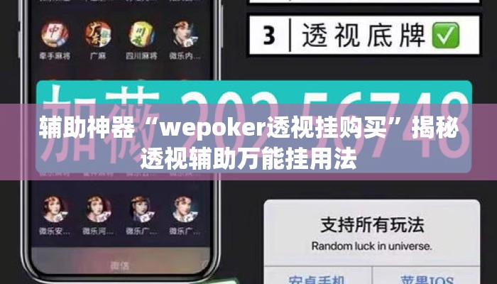 辅助神器“wepoker透视挂购买”揭秘透视辅助万能挂用法