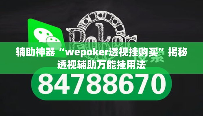 辅助神器“wepoker透视挂购买”揭秘透视辅助万能挂用法