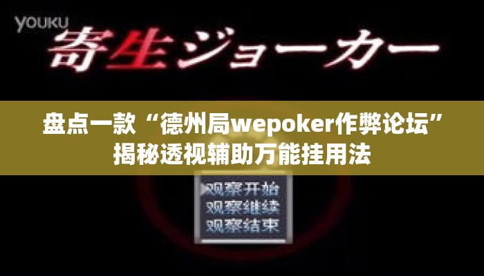 盘点一款“德州局wepoker作弊论坛”揭秘透视辅助万能挂用法