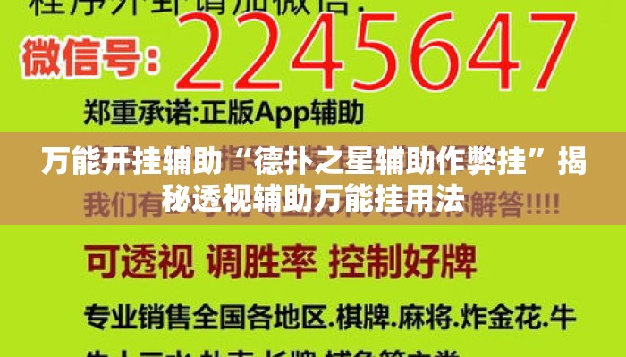 万能开挂辅助“德扑之星辅助作弊挂”揭秘透视辅助万能挂用法