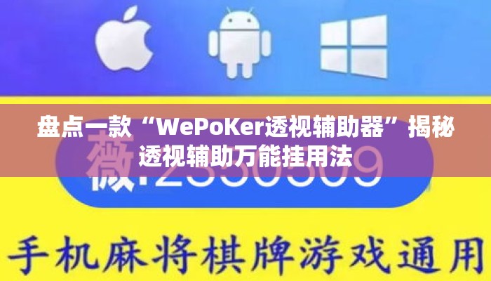 盘点一款“WePoKer透视辅助器	”揭秘透视辅助万能挂用法