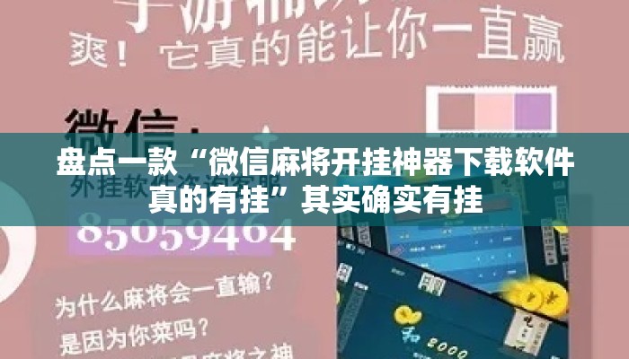 盘点一款“微信麻将开挂神器下载软件真的有挂”其实确实有挂