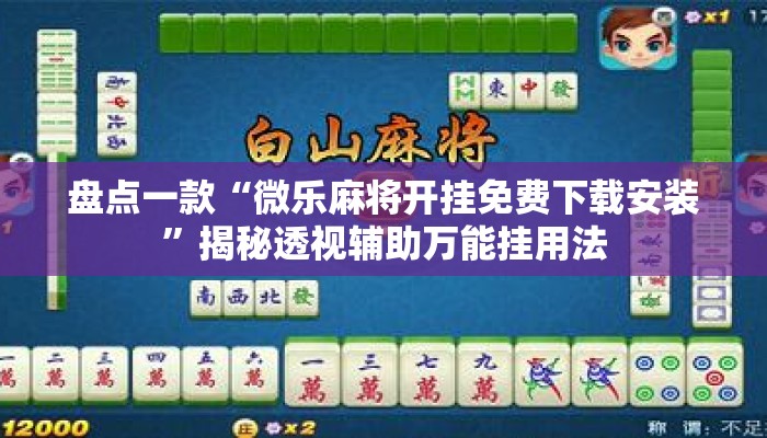 盘点一款“微乐麻将开挂免费下载安装”揭秘透视辅助万能挂用法