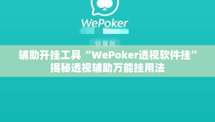 辅助开挂工具“WePoker透视软件挂”揭秘透视辅助万能挂用法